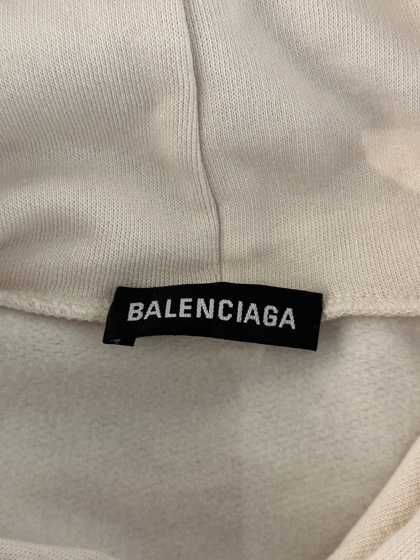 Balenciaga White & Blue Logo Hoodie