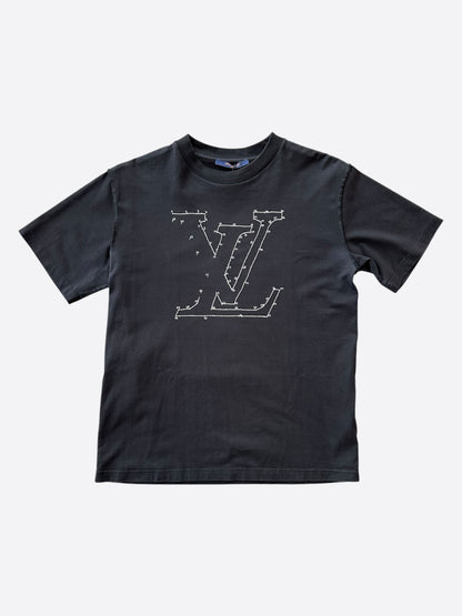 Louis Vuitton Black & White LV Stitch Logo T-Shirt