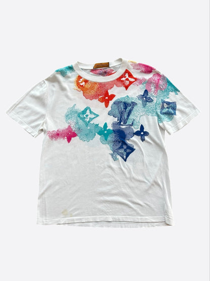 Louis Vuitton White Multicolor Watercolor Monogram T-Shirt