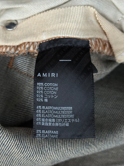 Amiri Blue Plaid Patch Thrasher Jeans