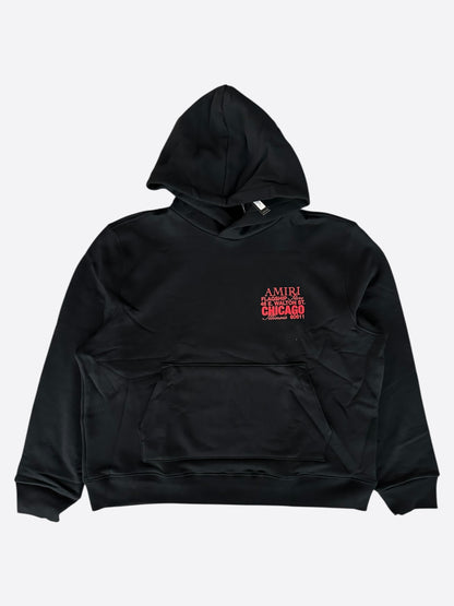 Amiri Black & Red Chicago Exclusive Bones Hoodie