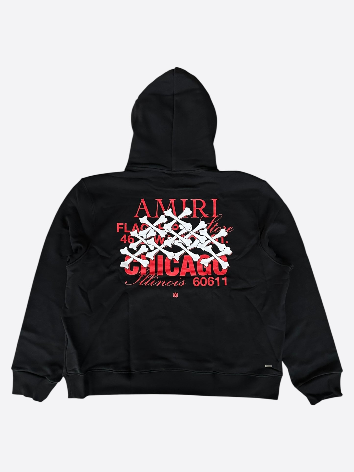 Amiri Black & Red Chicago Exclusive Bones Hoodie