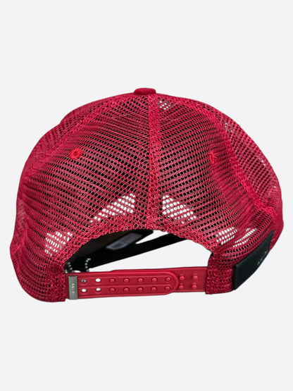 Amiri Red & White MA Logo Trucker Hat