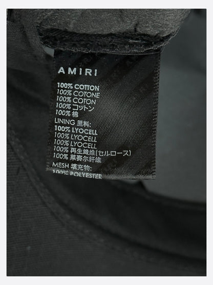 Amiri Black & White Staggered Logo Trucker Hat