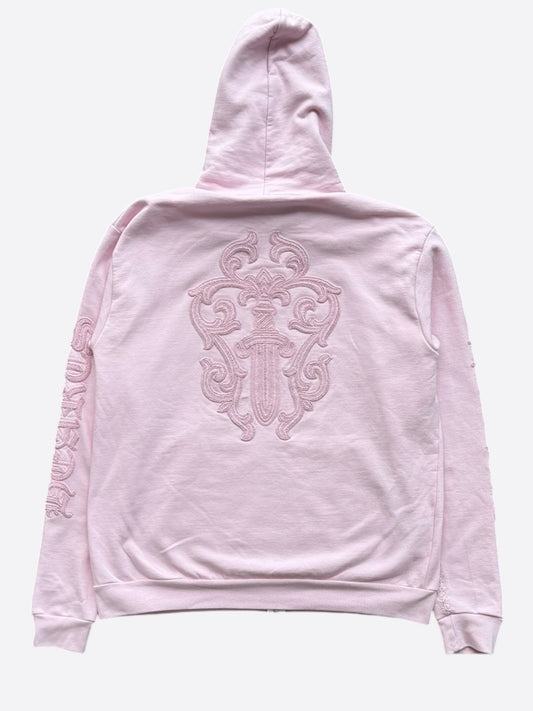 Chrome Hearts Pink Beaded Dagger Zip Up Hoodie