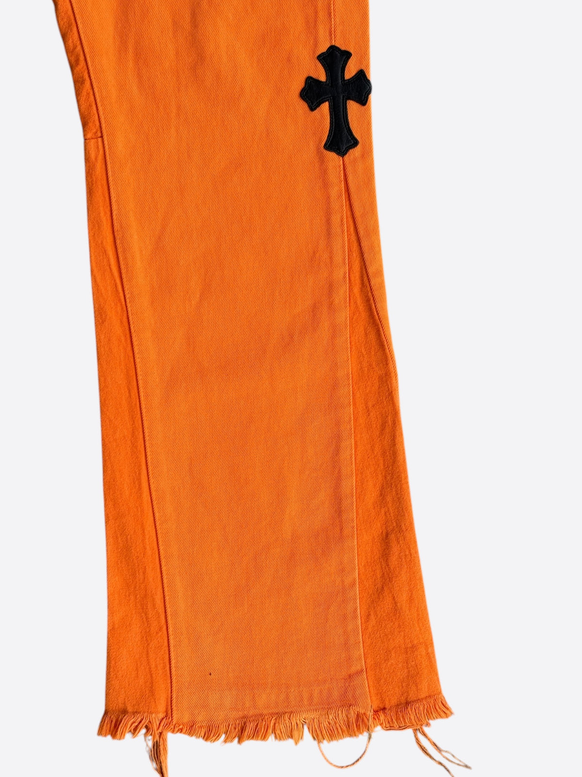Chrome Hearts Gallery Dept Orange & Black Cross Patch Flared Jeans