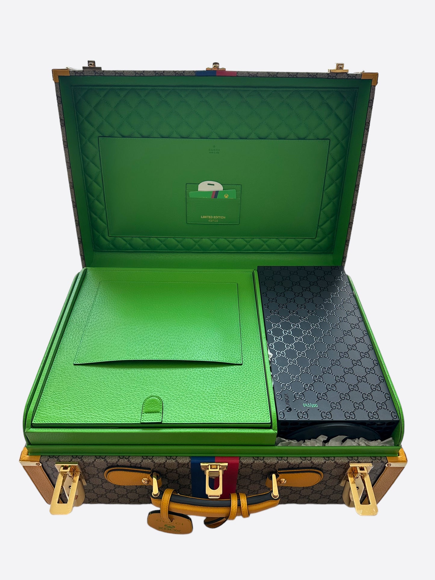 Gucci Xbox Monogram Suitcase & Xbox