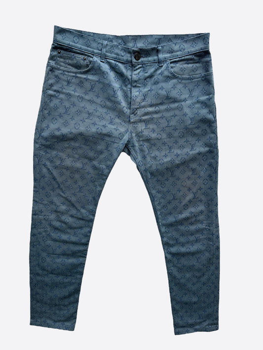 Louis Vuitton Blue Monogram Slim Jeans