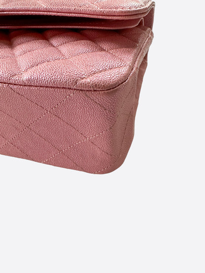 Chanel Iridescent Pink Caviar Medium Flap Bag