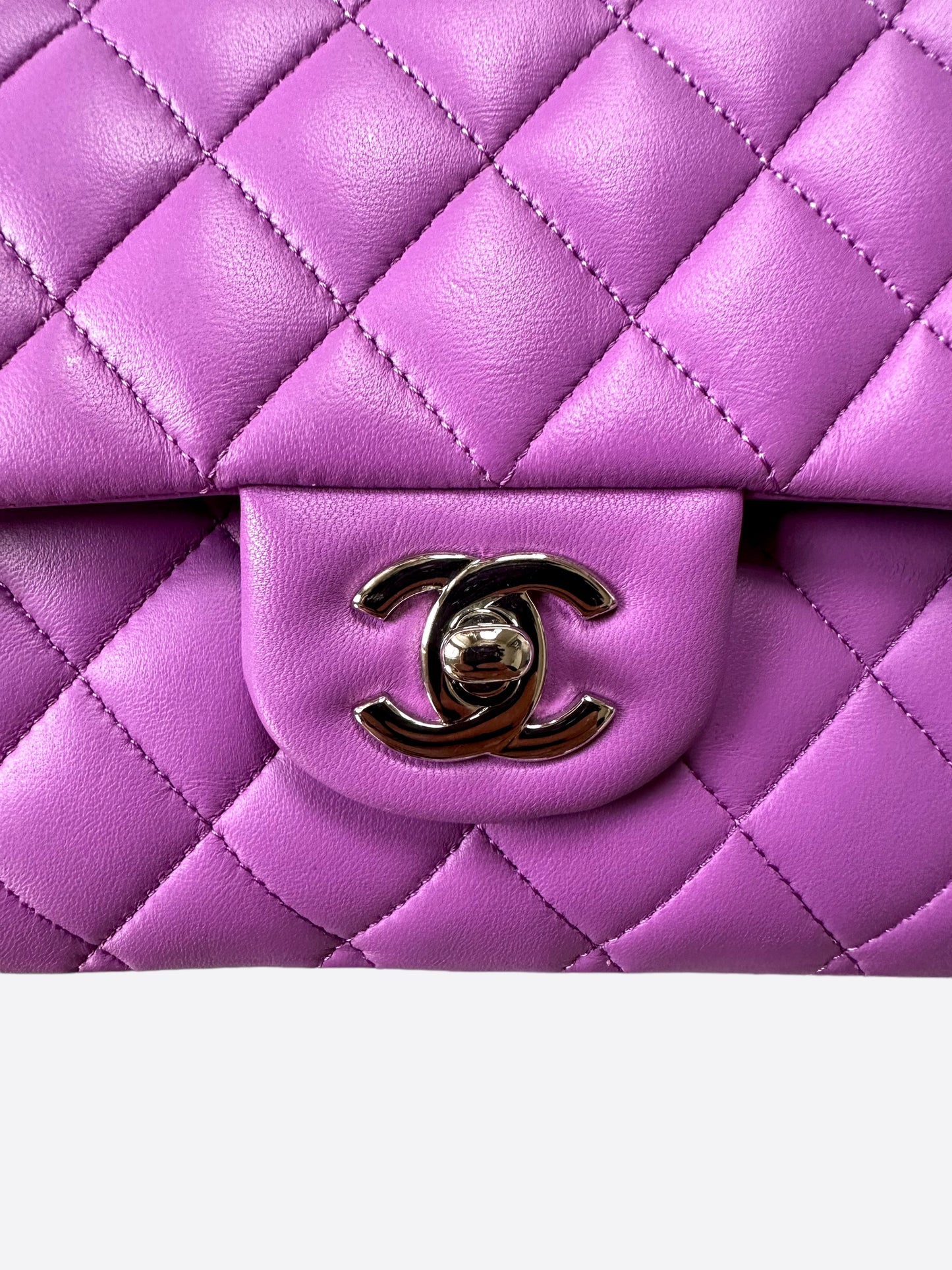 Chanel Purple Quilted Lambskin Medium Flap Bag