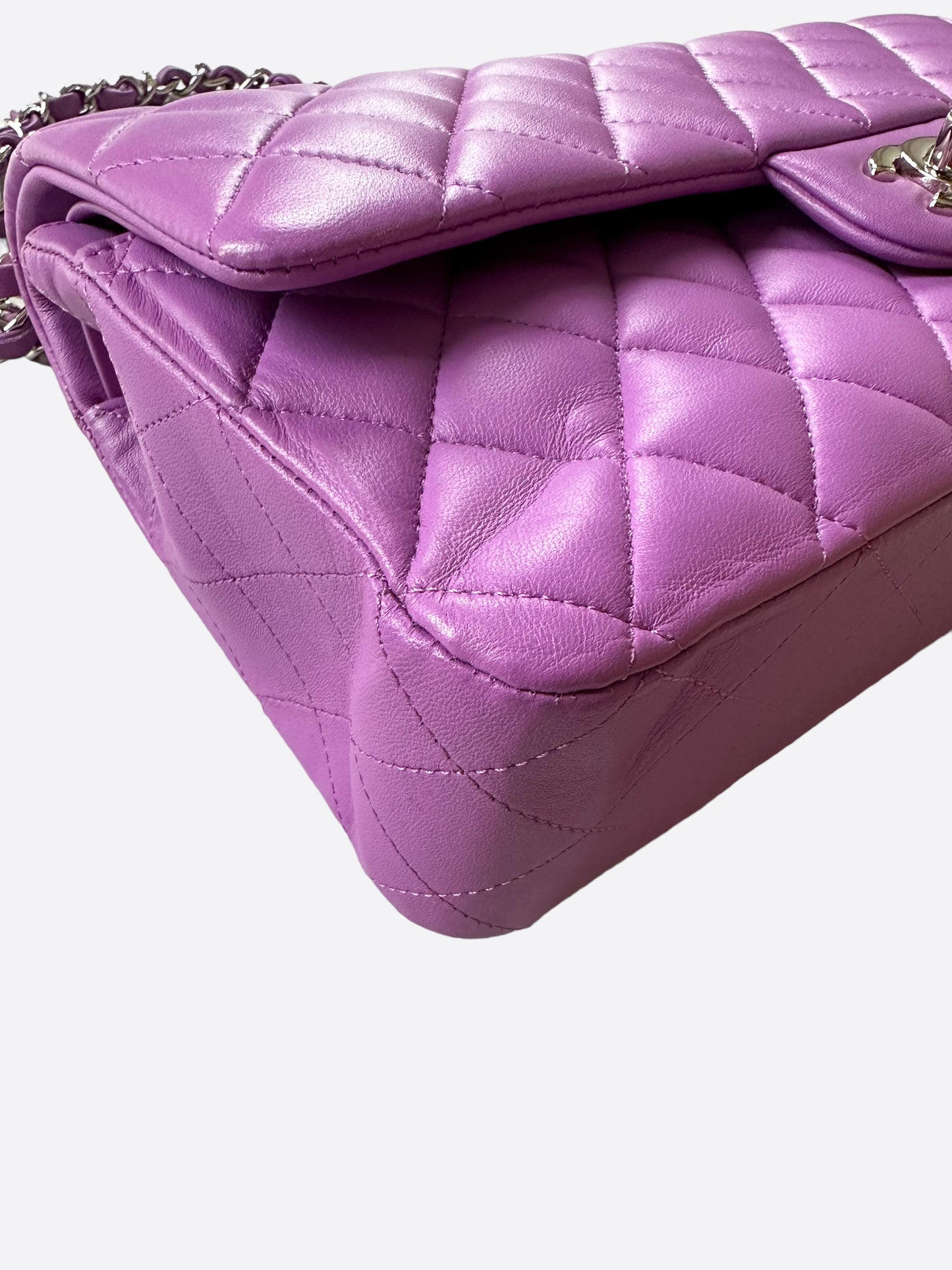 Chanel Purple Quilted Lambskin Medium Flap Bag