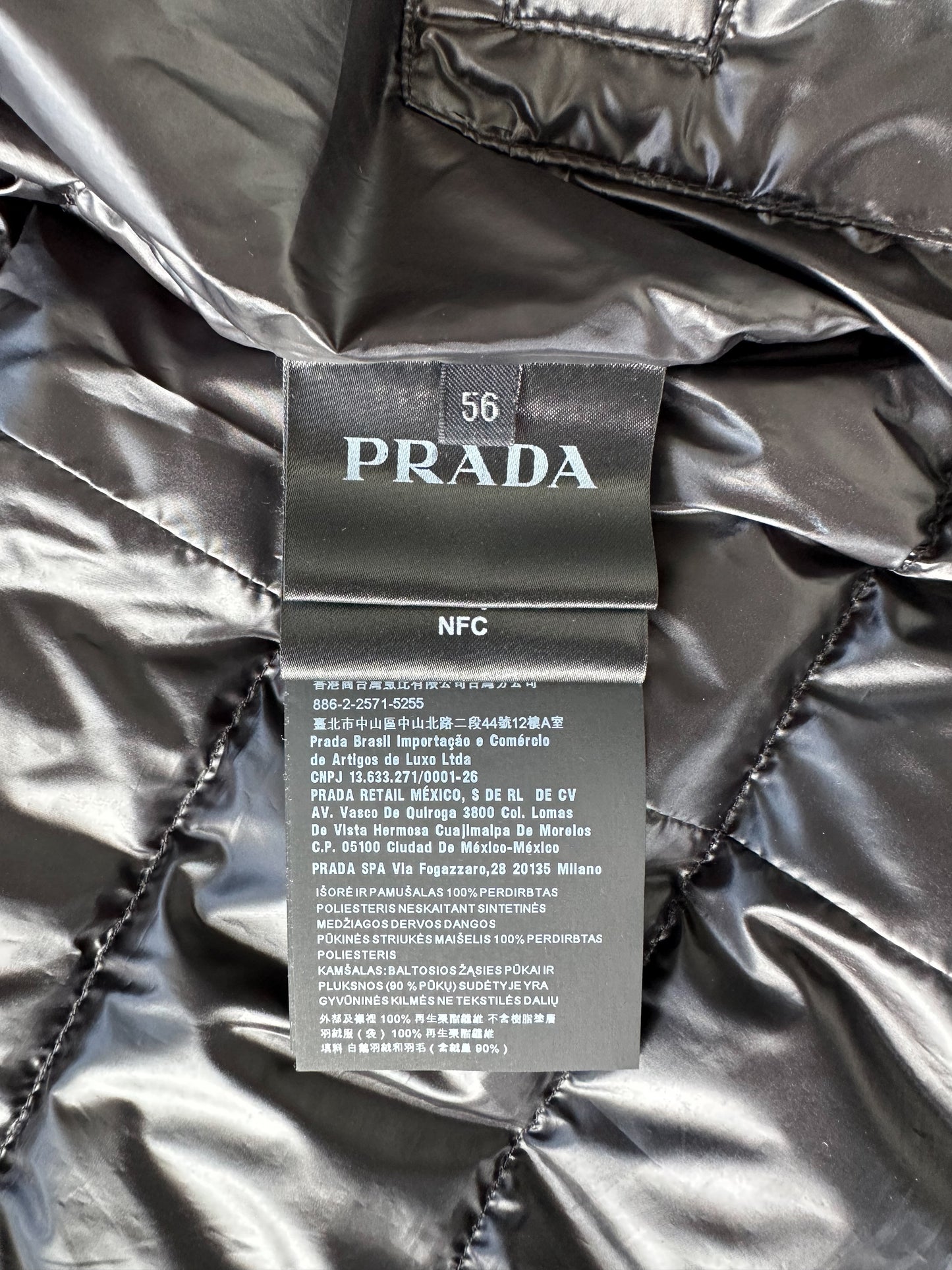 Prada Black Puffer Bomber Jacket