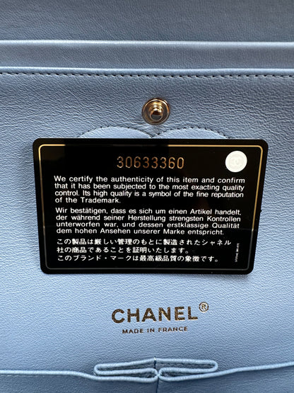 Chanel Baby Blue Lambskin Medium Double Flap Bag