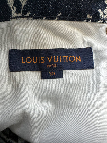 Louis Vuitton Blue & White Leaf Jeans