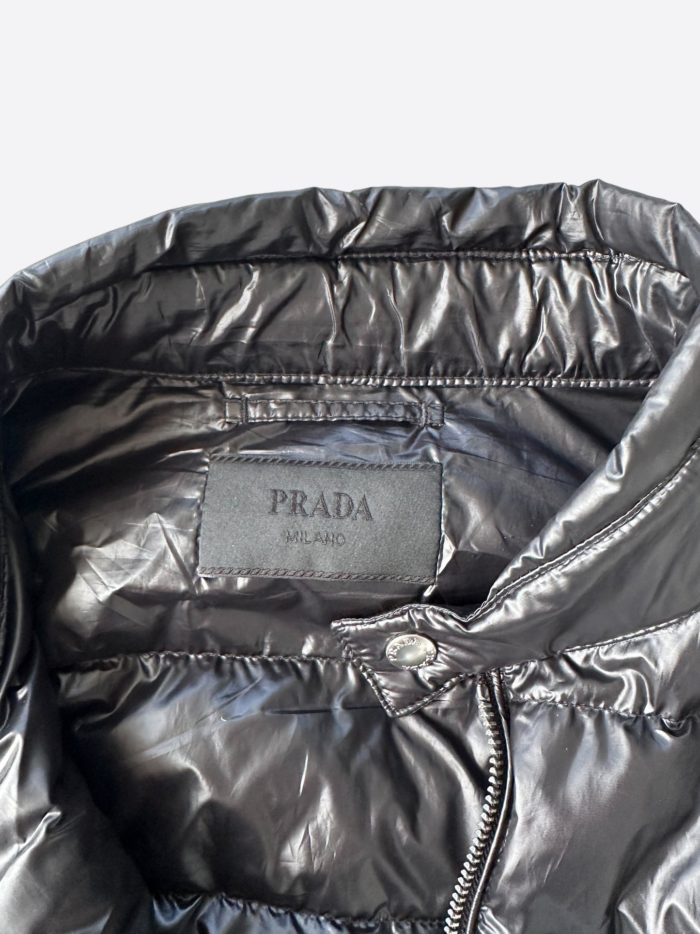 Prada Black Puffer Bomber Jacket