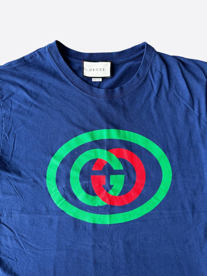 Gucci Blue & Green GG Logo T-Shirt