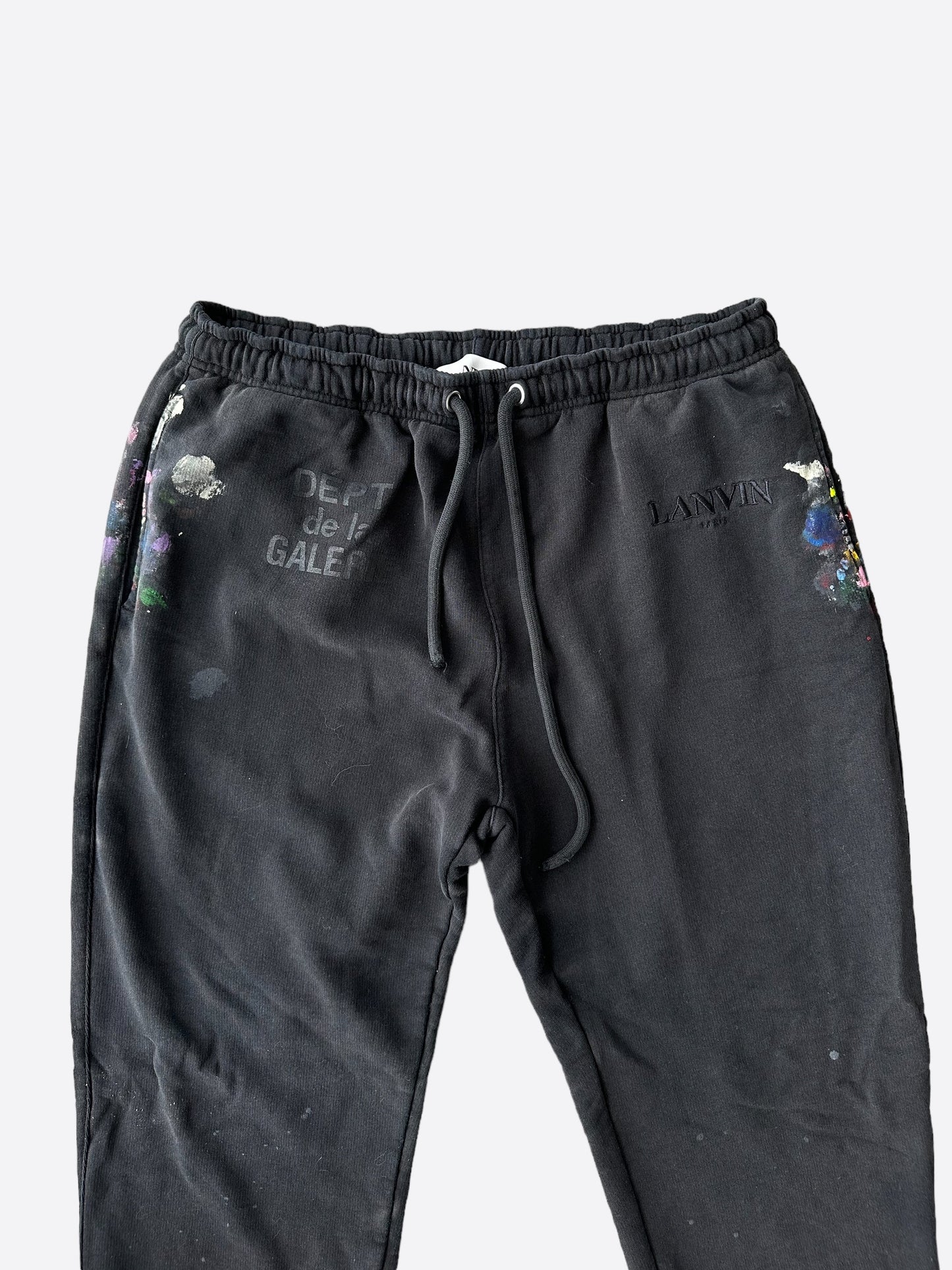 Gallery Dept Lanvin Black Paint Splatter Sweatpants