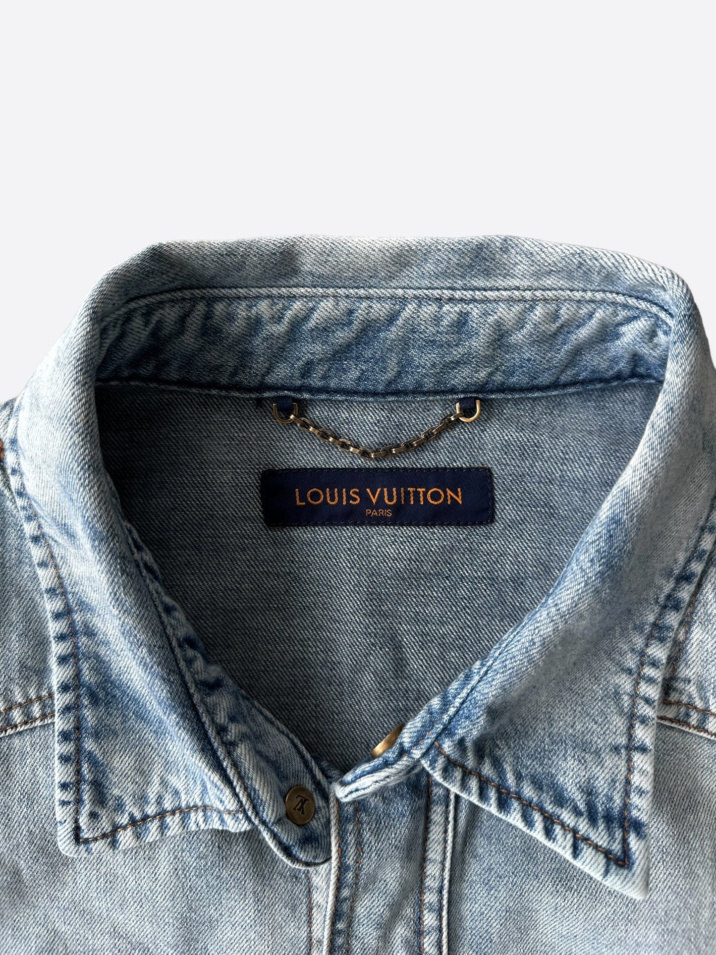 Louis Vuitton Blue Denim Button Up Shirt