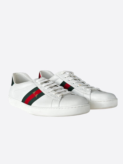 Gucci White Green & Red Striped Ace Sneaker