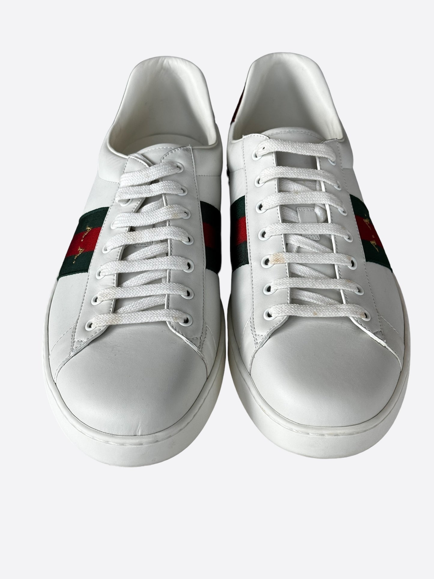 Gucci White Green & Red Striped Ace Sneaker