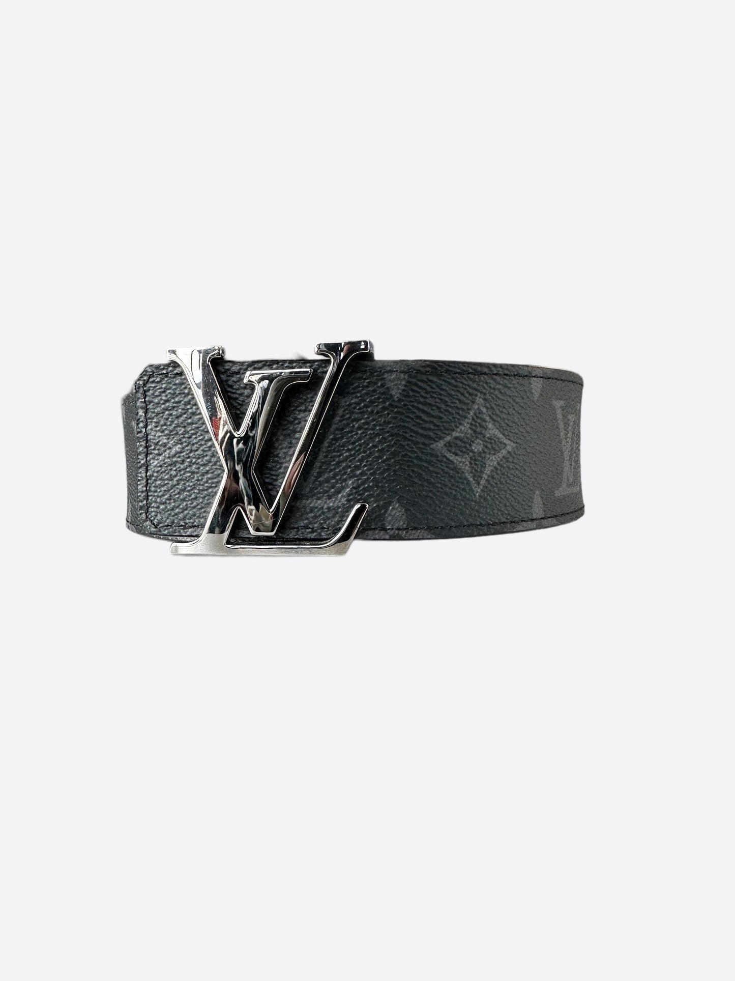 Louis Vuitton Monogram Eclipse SIlver Buckle Belt