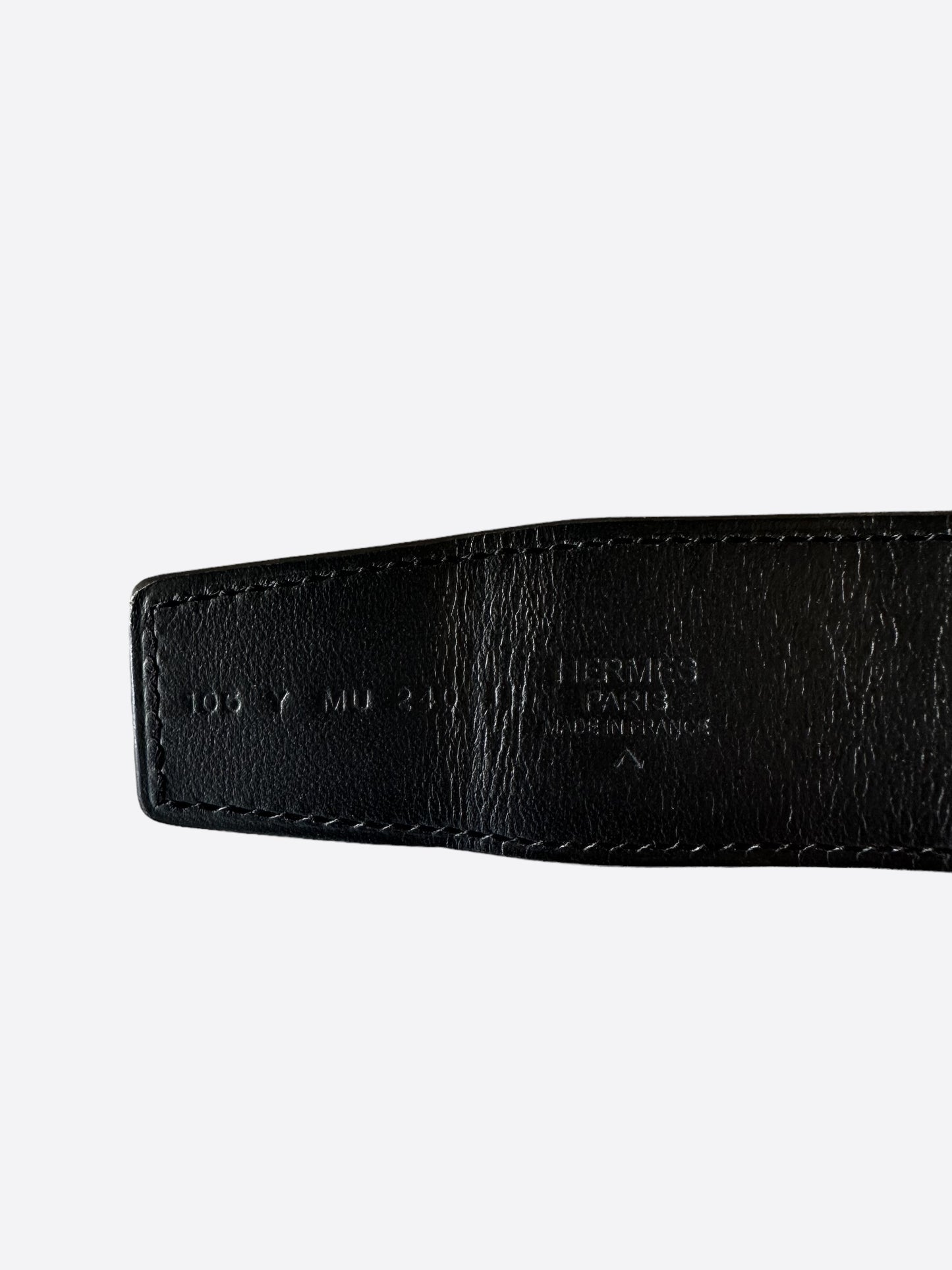 Hermes Black Crocodile H Logo Belt