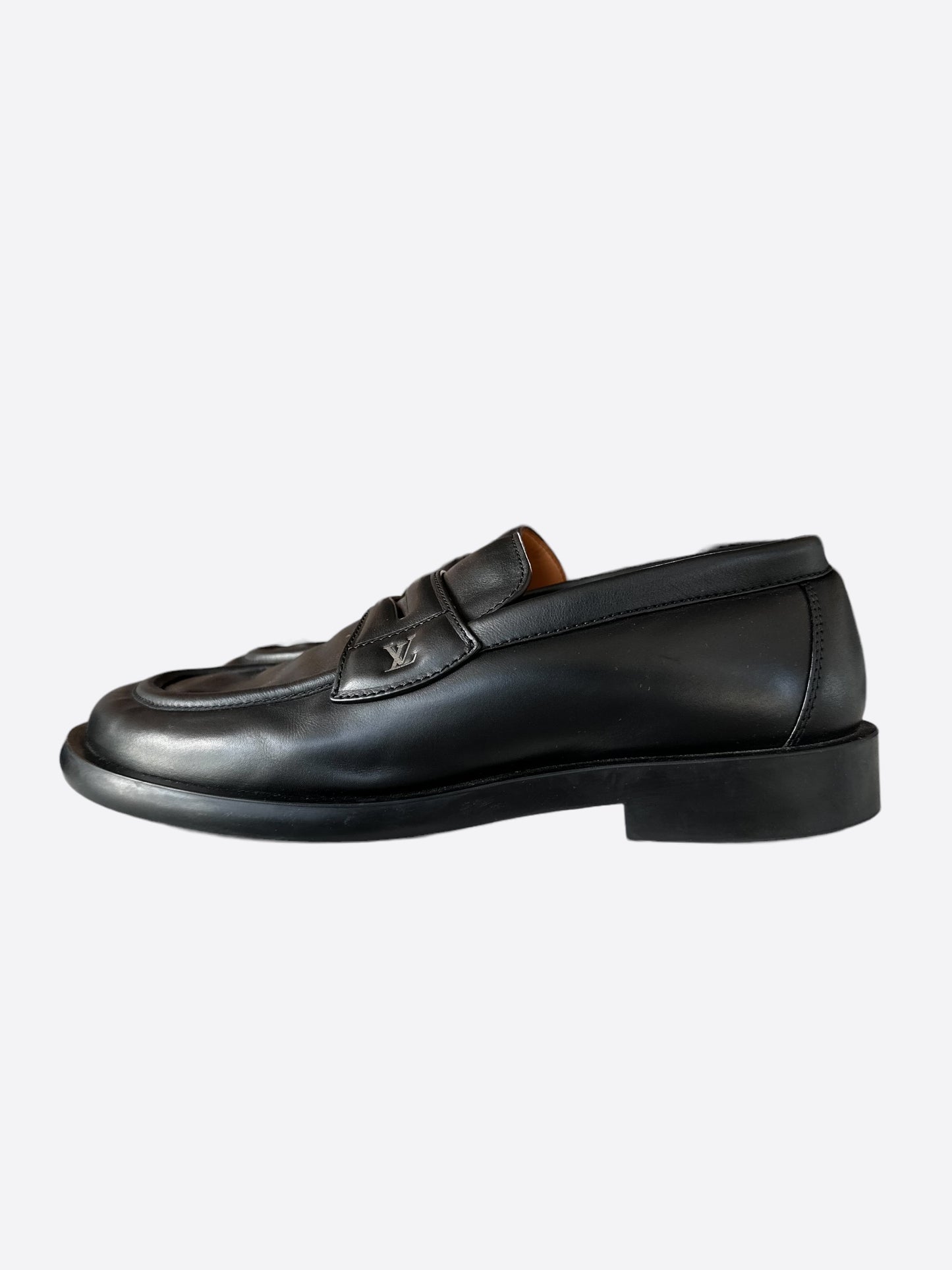 Louis Vuitton Black & Silver Logo Dandy Loafers