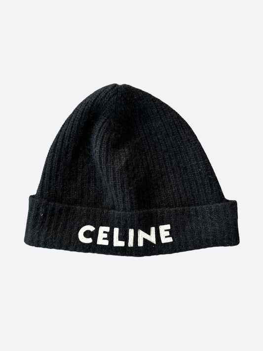 Celine Black & White Logo Beanie