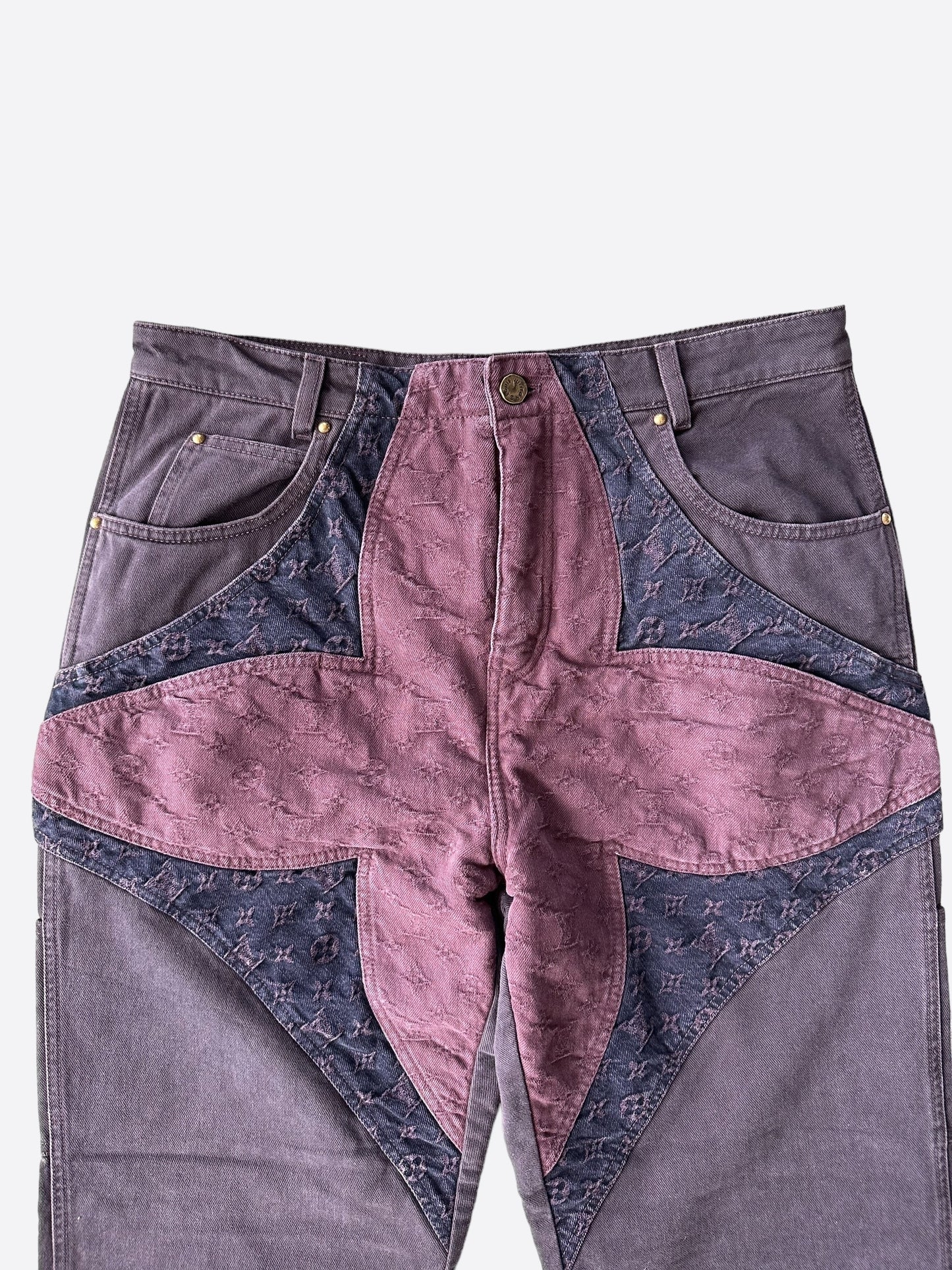 Louis Vuitton Plum Red Monogram Jeans