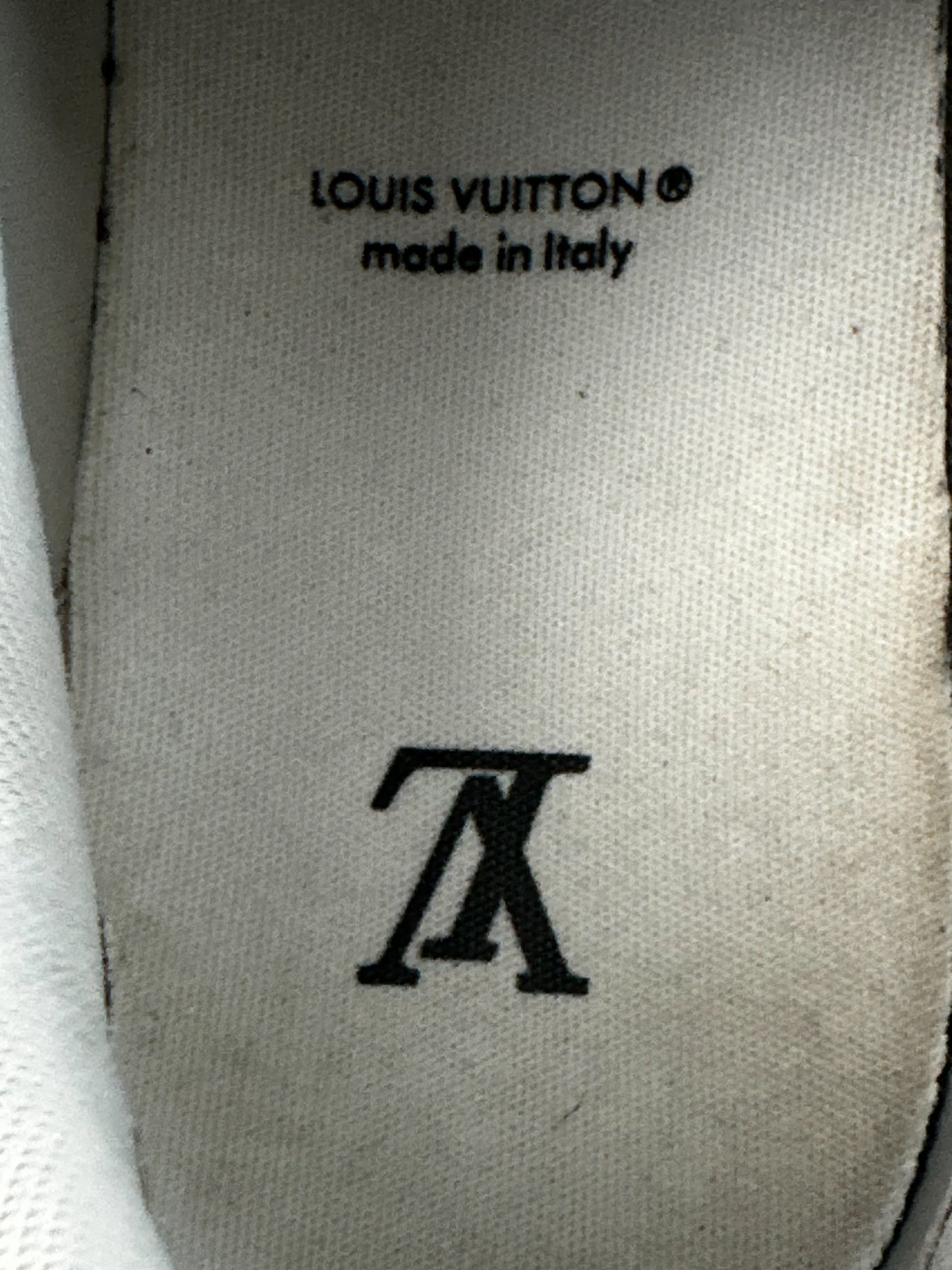 Louis Vuitton White & Grey Leather Trainers