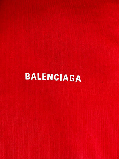 Balenciaga Red & White Logo Hoodie