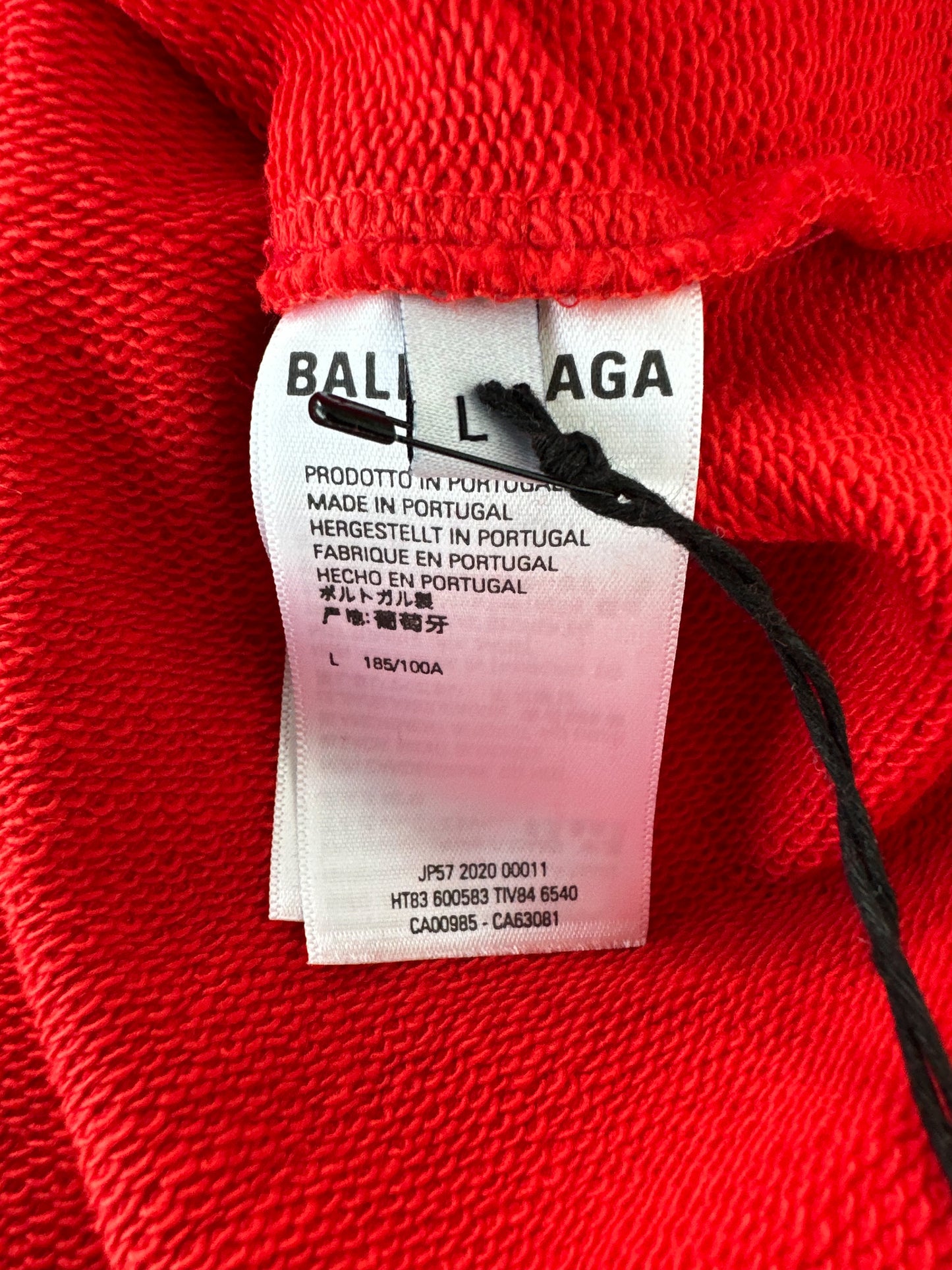 Balenciaga Red & White Logo Hoodie