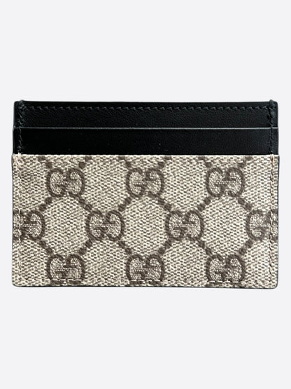 Gucci Black & Beige GG Monogram Card Holder