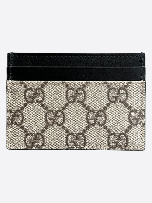 Gucci Black & Beige GG Monogram Card Holder