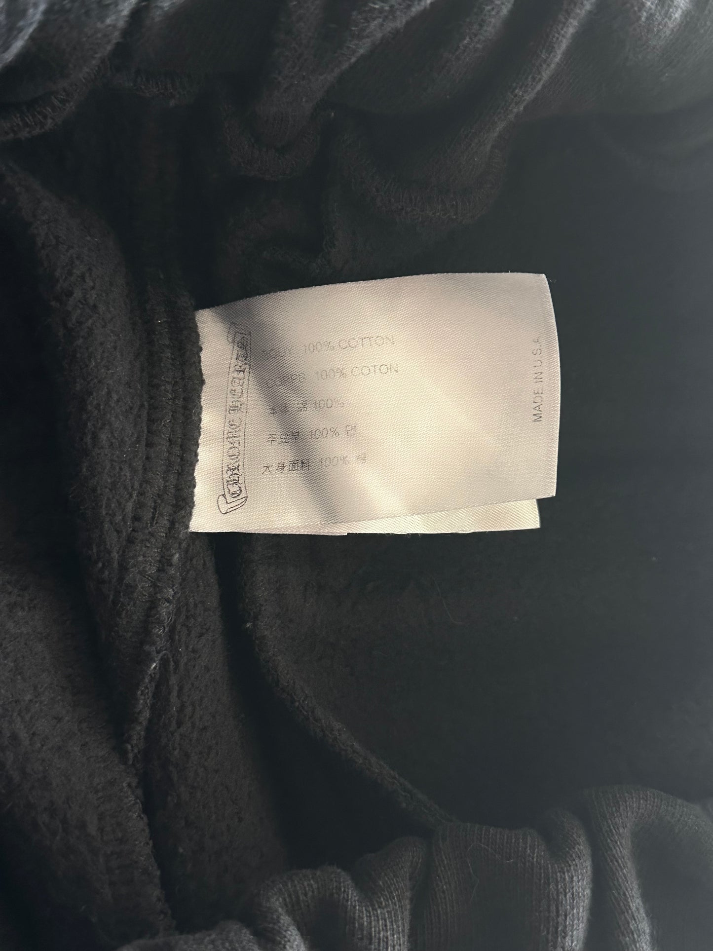 Chrome Hearts Black & White Horseshoe Logo Sweatpants