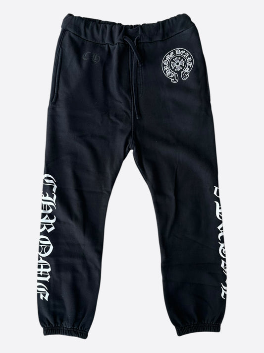Chrome Hearts Black & White Horseshoe Logo Sweatpants
