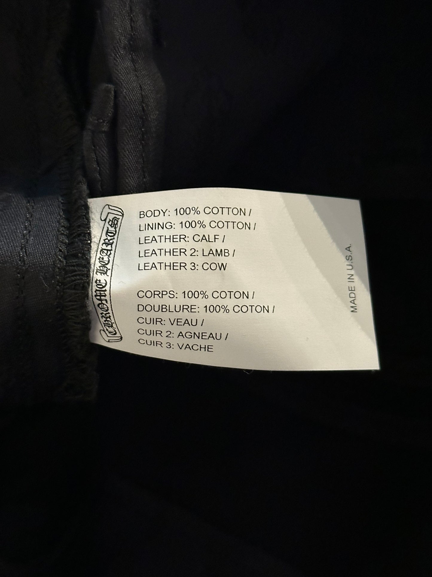 Chrome Hearts Black Camouflage Cross Patch Chino Pants