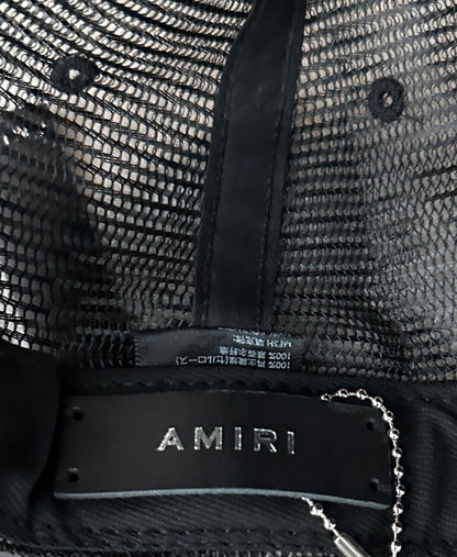Amiri Black & Peach MA Logo Trucker Hat