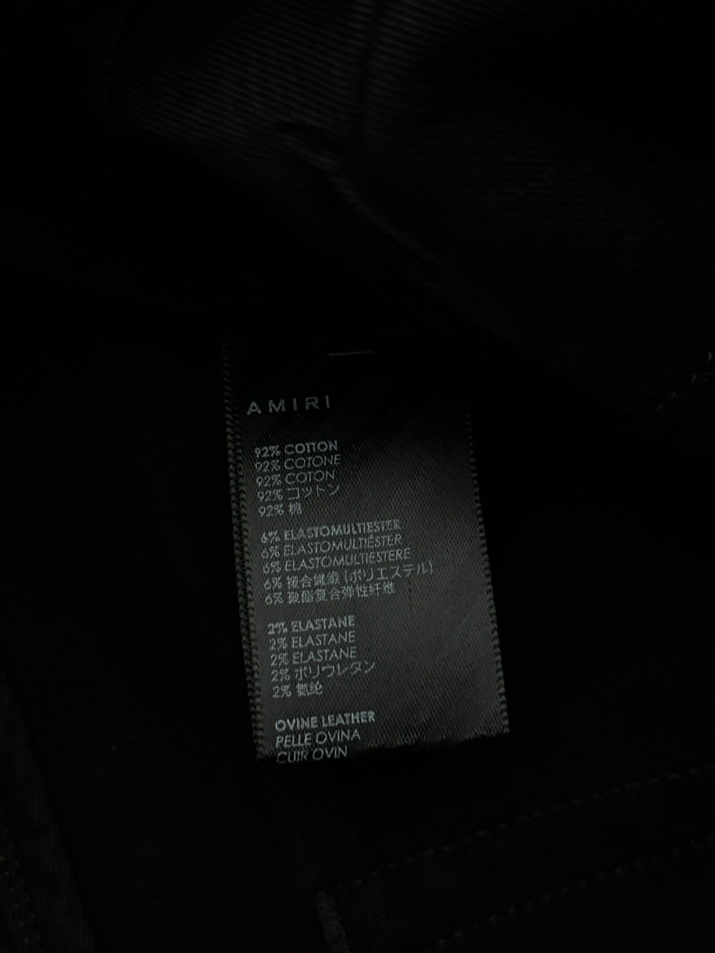 Amiri Black Serif Logo Distressed Jeans