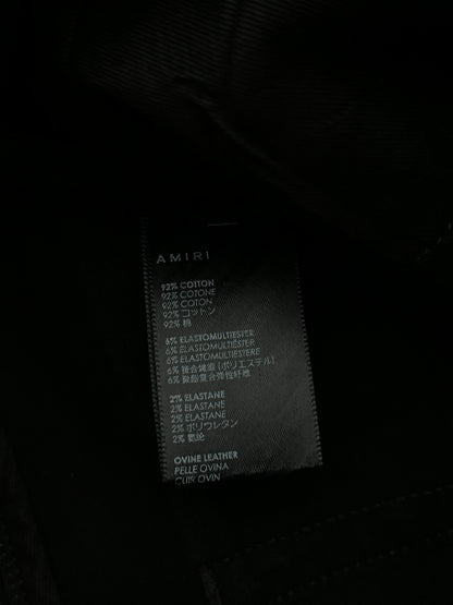 Amiri Black Serif Logo Distressed Jeans