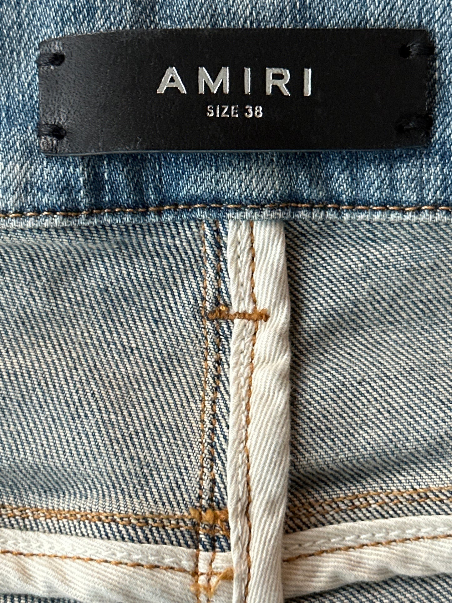 Amiri Vintage Indigo Staggered Logo Jeans