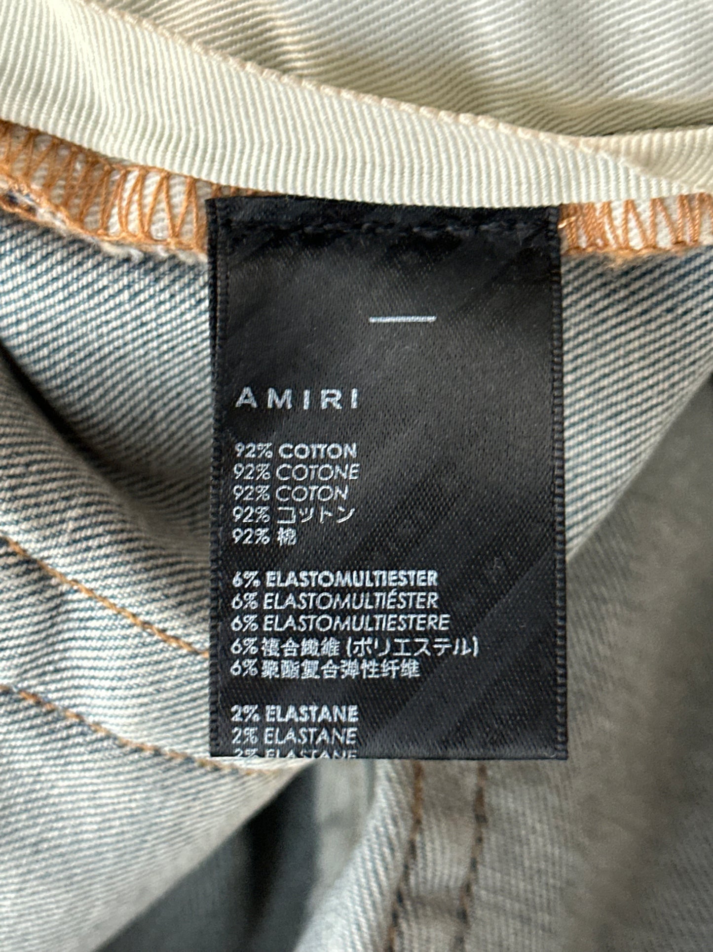 Amiri Vintage Indigo Staggered Logo Jeans