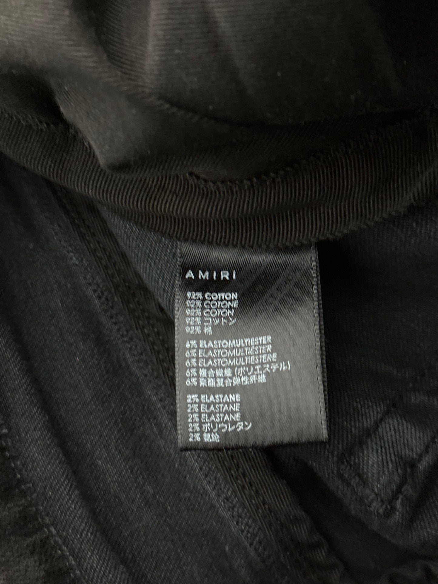 Amiri Faded Black Sequin Patch Thrasher Jeans