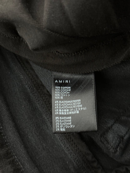 Amiri Faded Black Sequin Patch Thrasher Jeans
