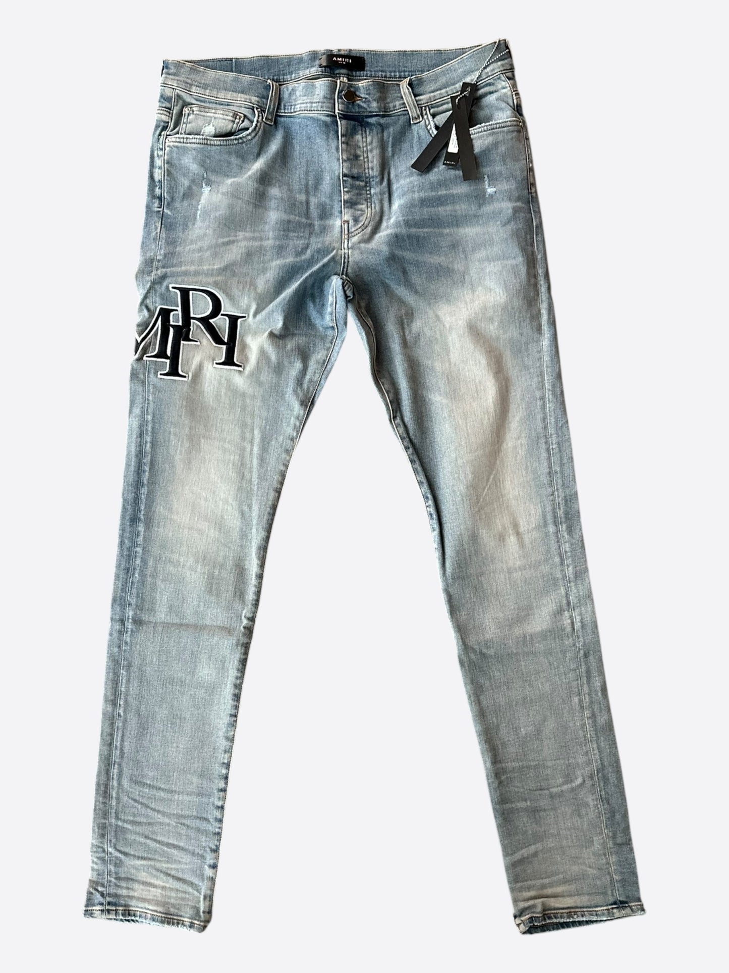 Amiri Vintage Indigo Staggered Logo Jeans