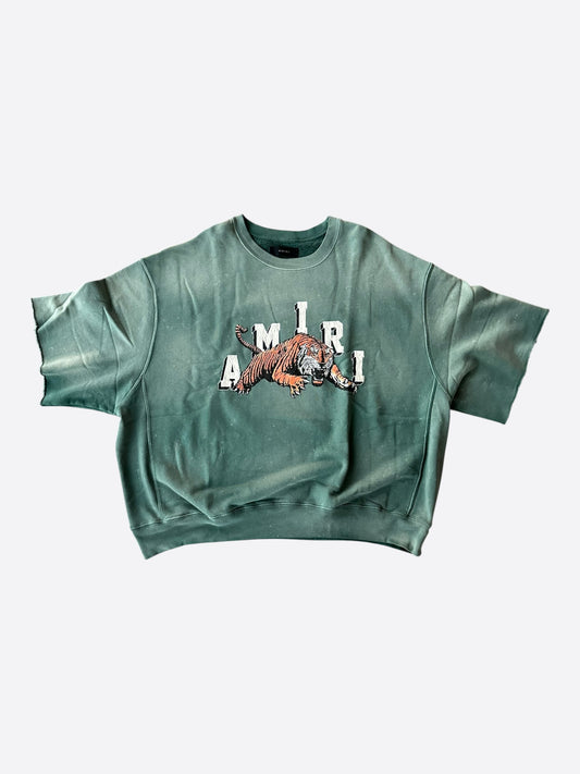 Amiri Green & White Tiger Logo Sweater T-Shirt