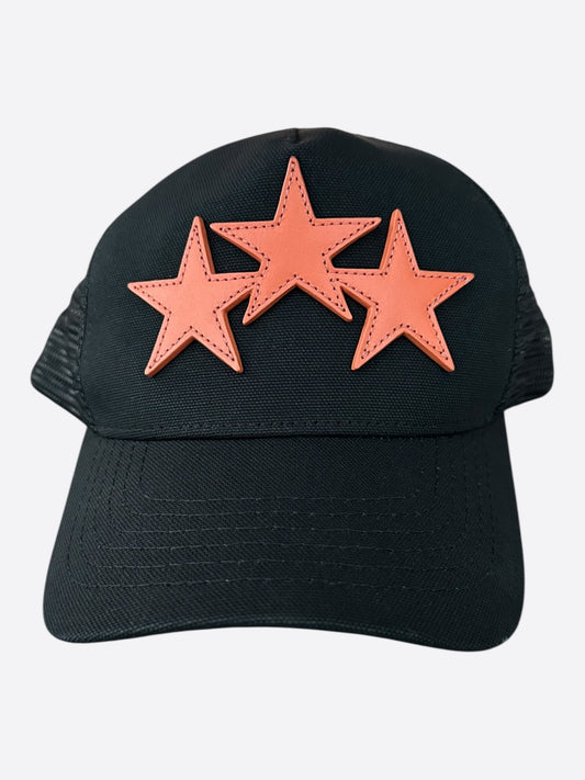 Amiri Black & Orange Triple Star Trucker Hat