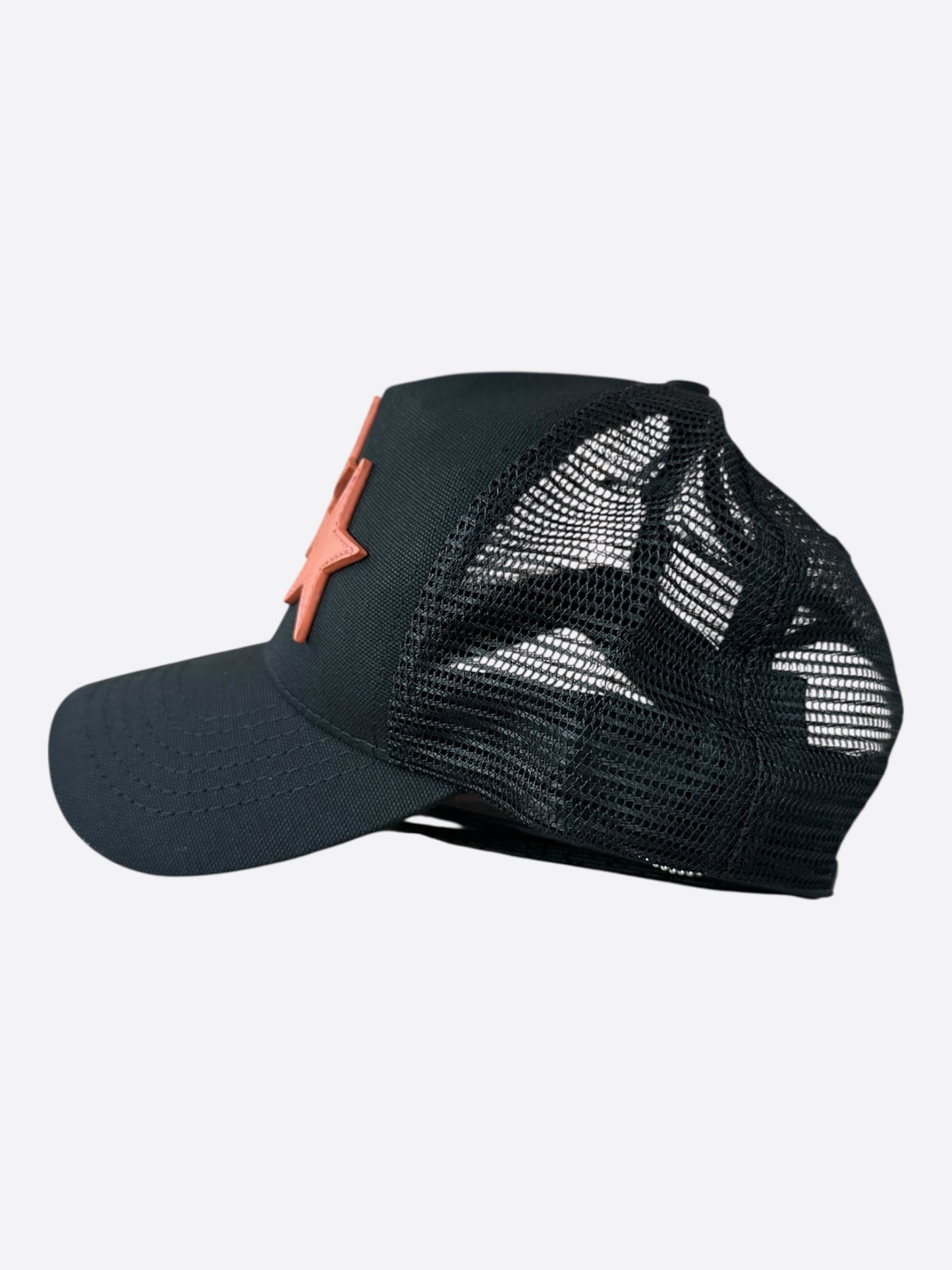 Amiri Black & Orange Triple Star Trucker Hat