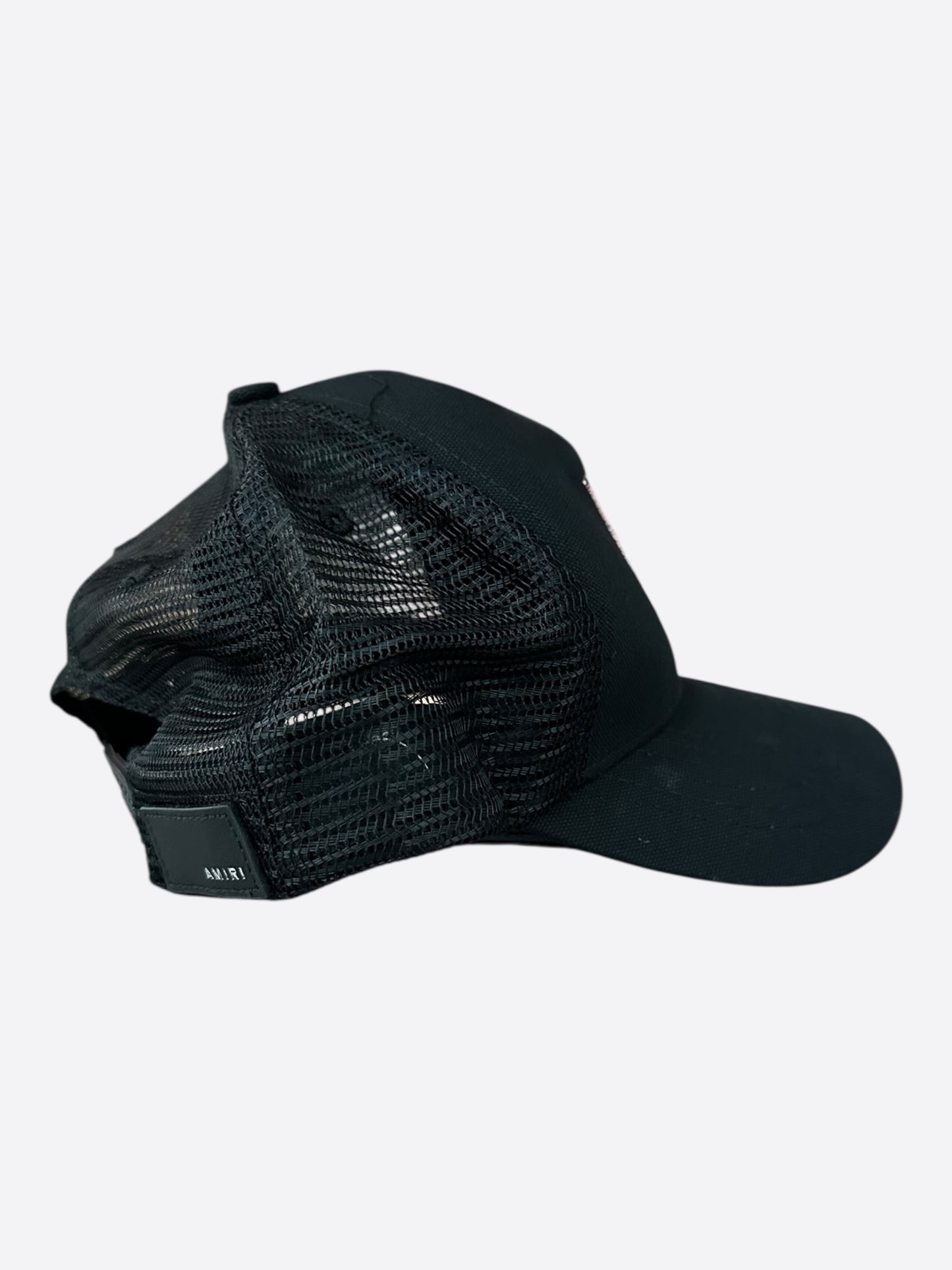 Amiri Black & Peach MA Logo Trucker Hat