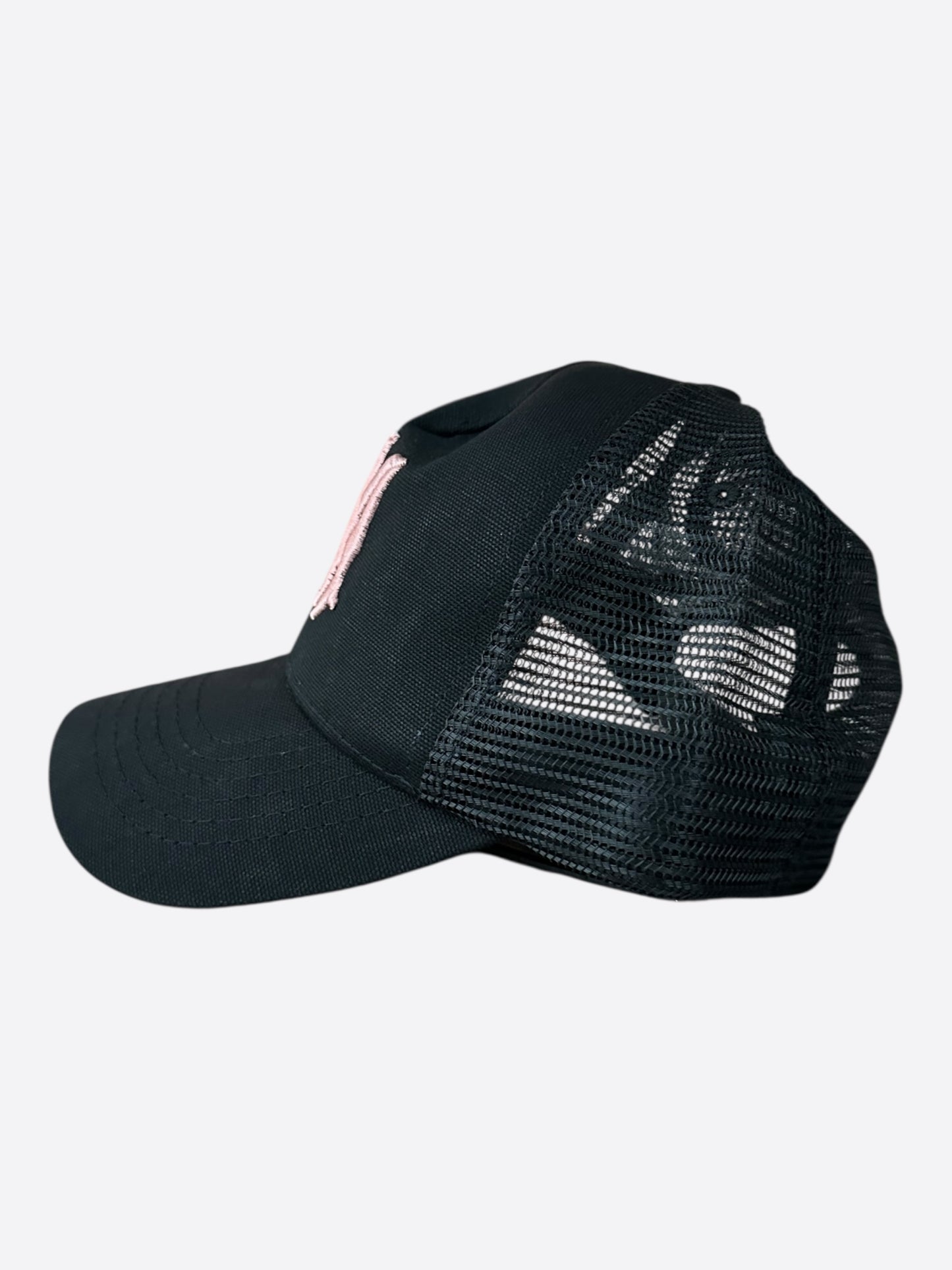 Amiri Black & Peach MA Logo Trucker Hat